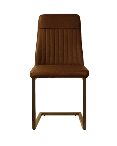 Vintage Styled Brown PU Leather Dining Chair (Pack of Two)