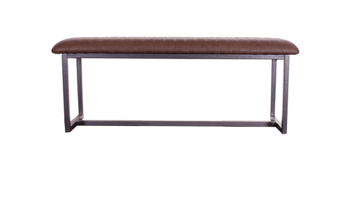 Vintage Styled Brown PU Leather Dining Bench