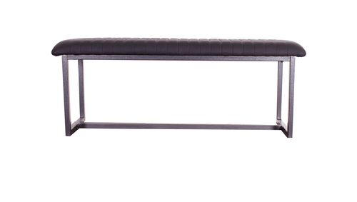 Vintage Styled Black PU Leather Dining Bench