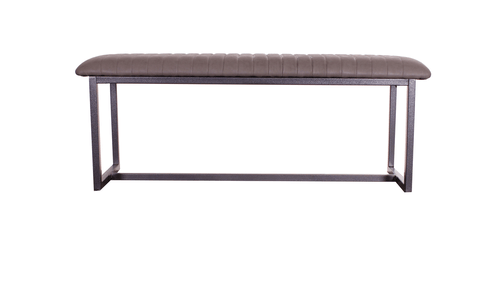 Vintage Styled Grey PU Leather Dining Bench