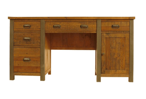 Urban Elegance Reclaimed Twin Pedestal Home Office Desk