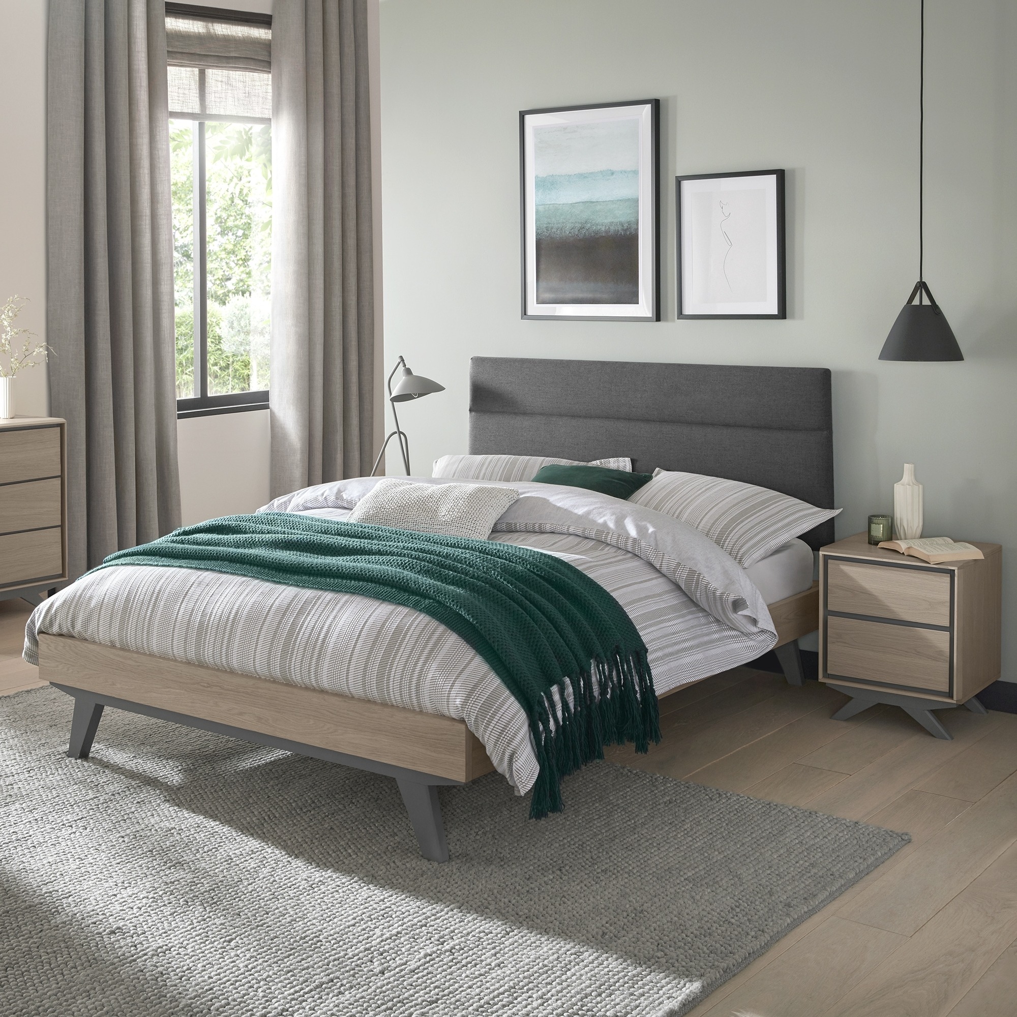 Brunel Scandi Oak and Dark Grey Bedroom