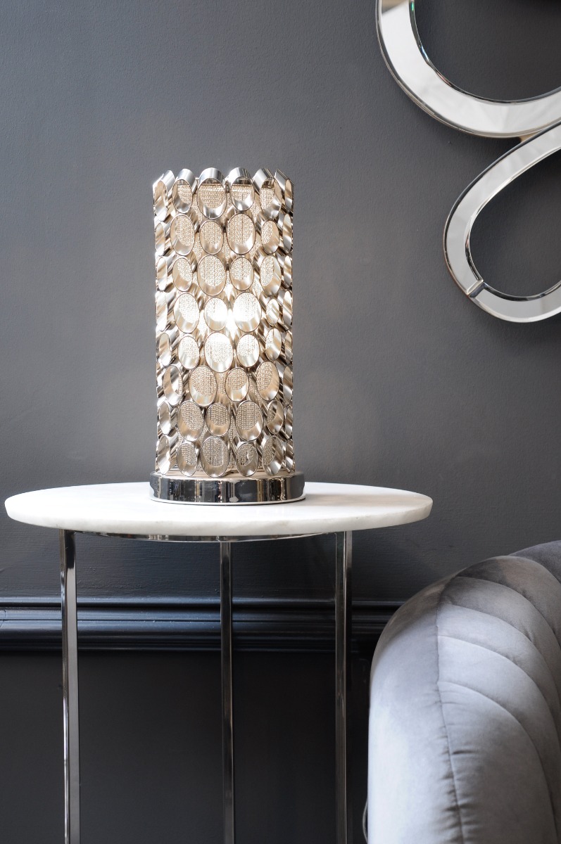 Venus Nickel Tube Table Lamp E27 60W by Libra Designs | Style Our Home