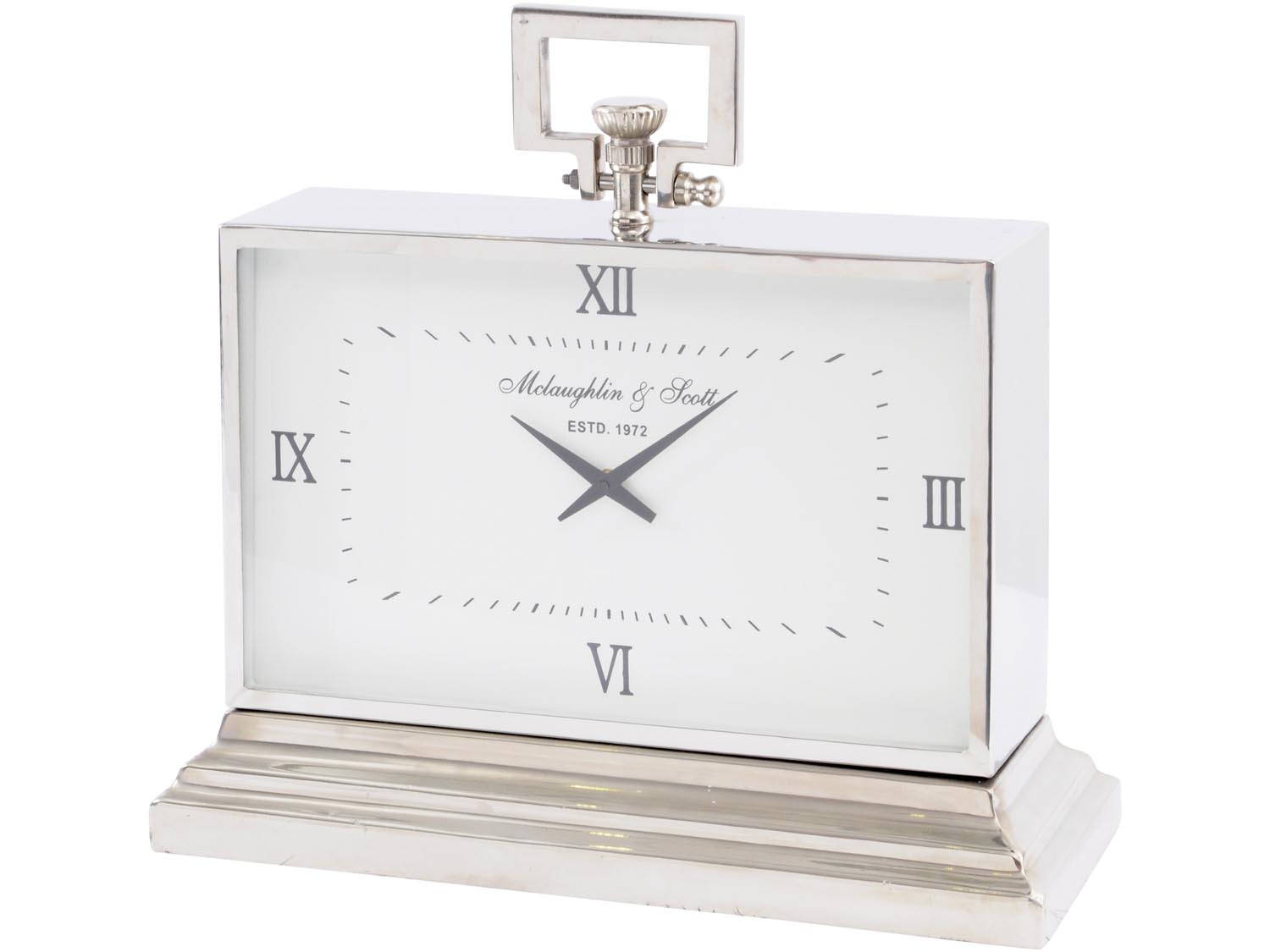 Latham Medium Aluminium Rectangular Clock With Roman Numerals by Libra Designs | Style Our Home
