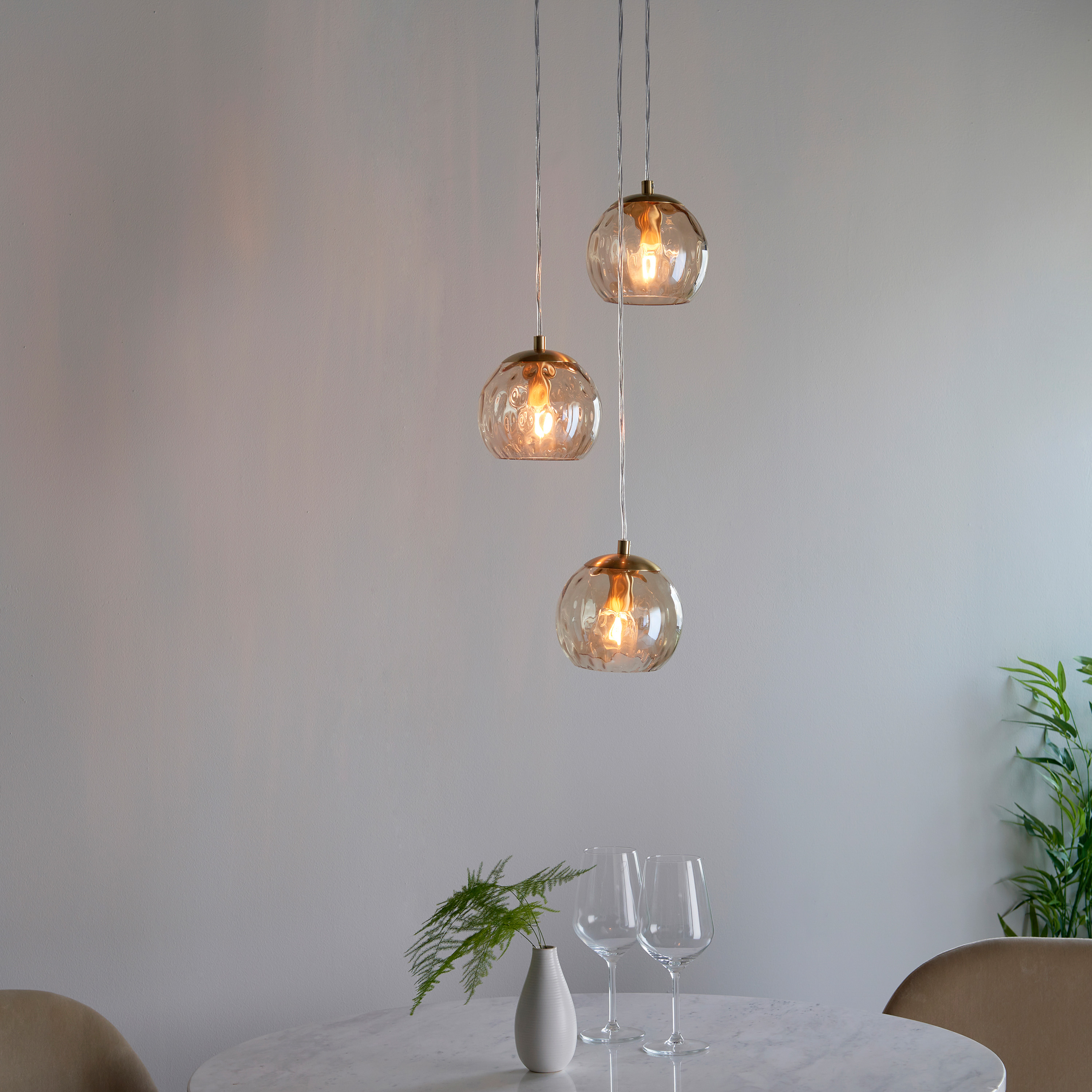 Dimplano 3 Pendant Light Satin Brass by Gallary Living | Style Our Home