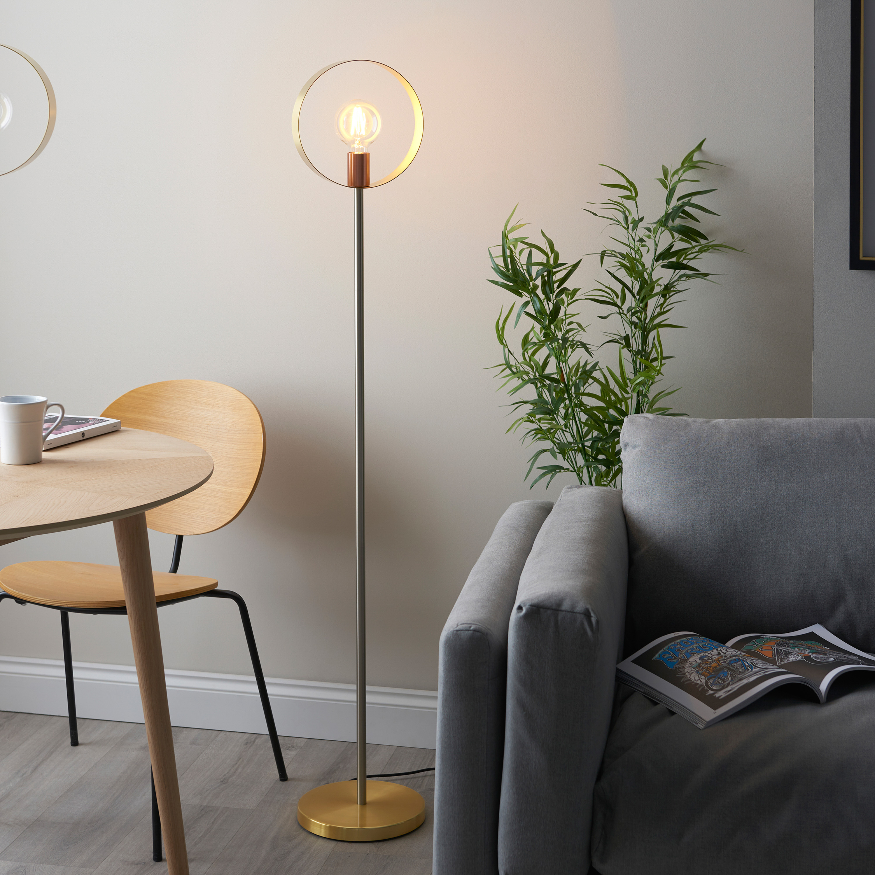 Hoopano Floor Light Brushed Gold by Gallary Living | Style Our Home