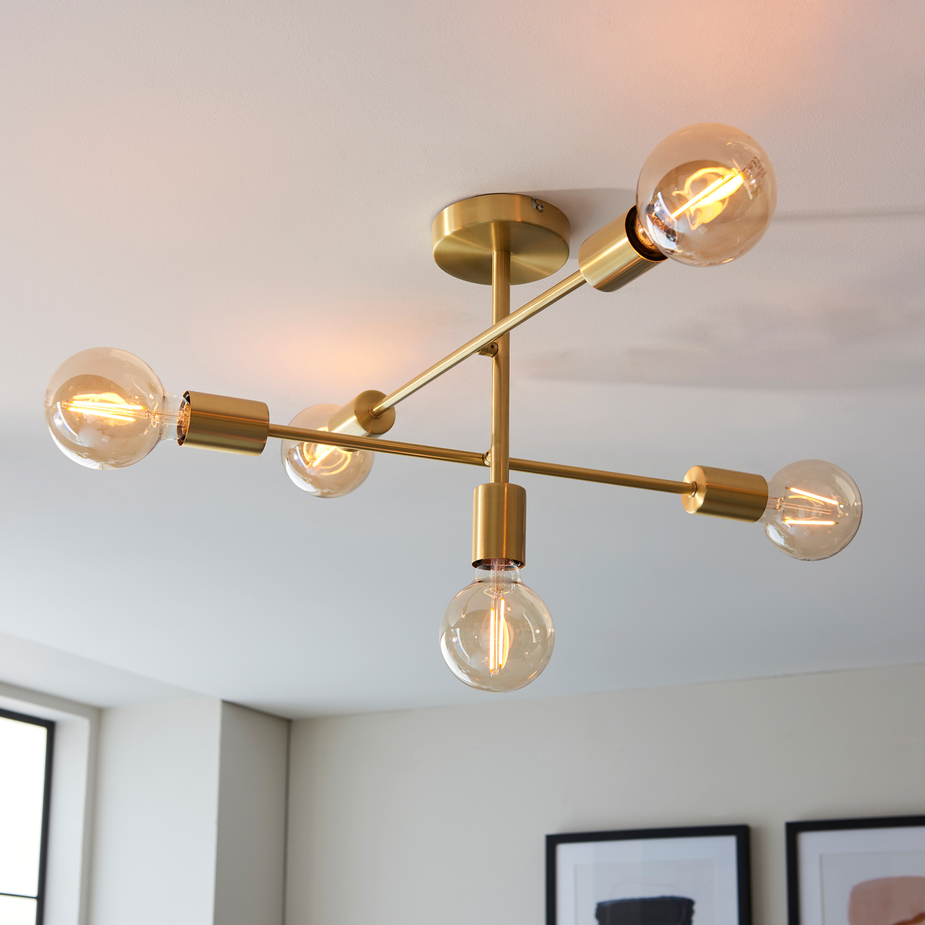 Studiano 5 Ceiling Light Satin Brass by Gallary Living | Style Our Home