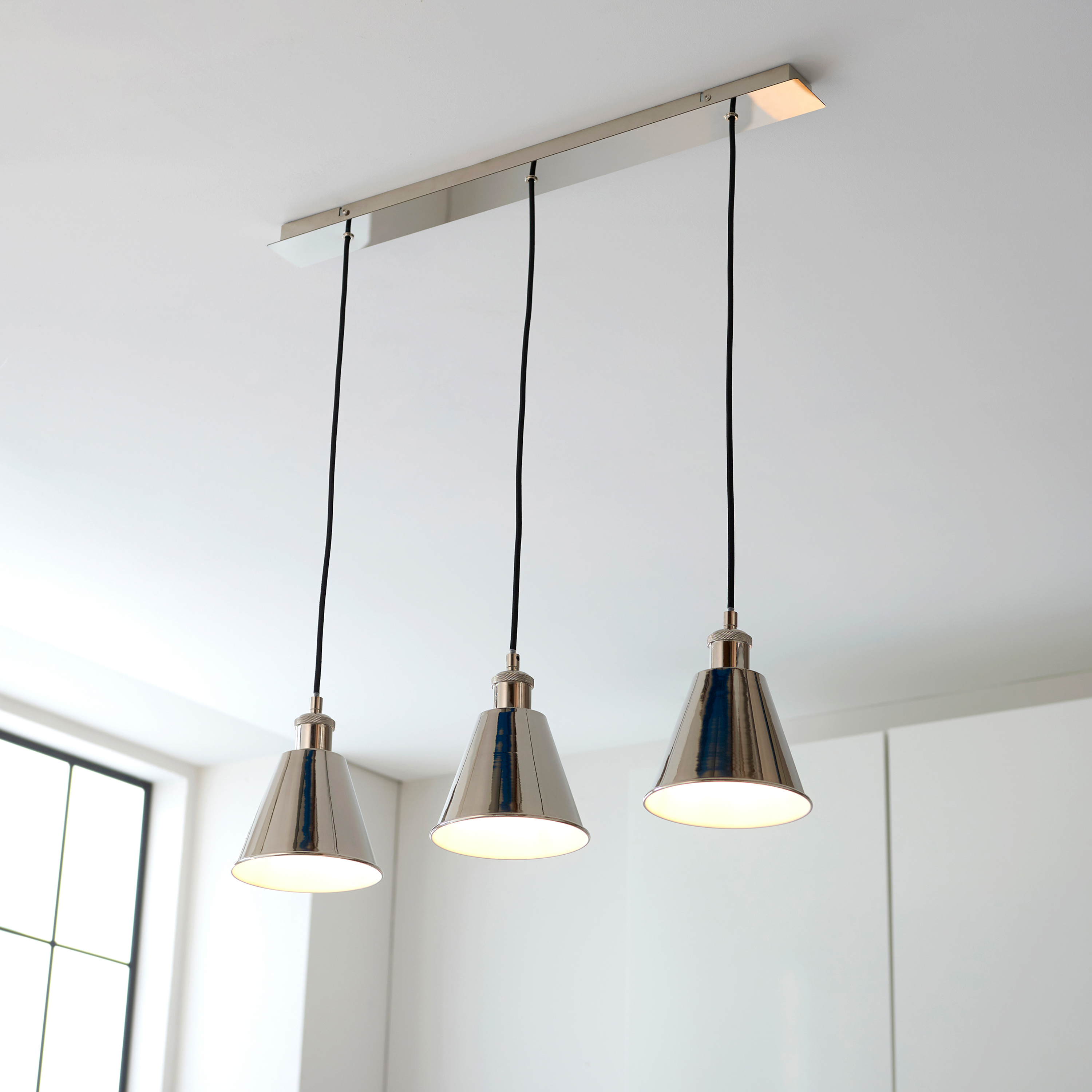 Halano 3 Pendant Light Bright Nickel by Gallary Living | Style Our Home