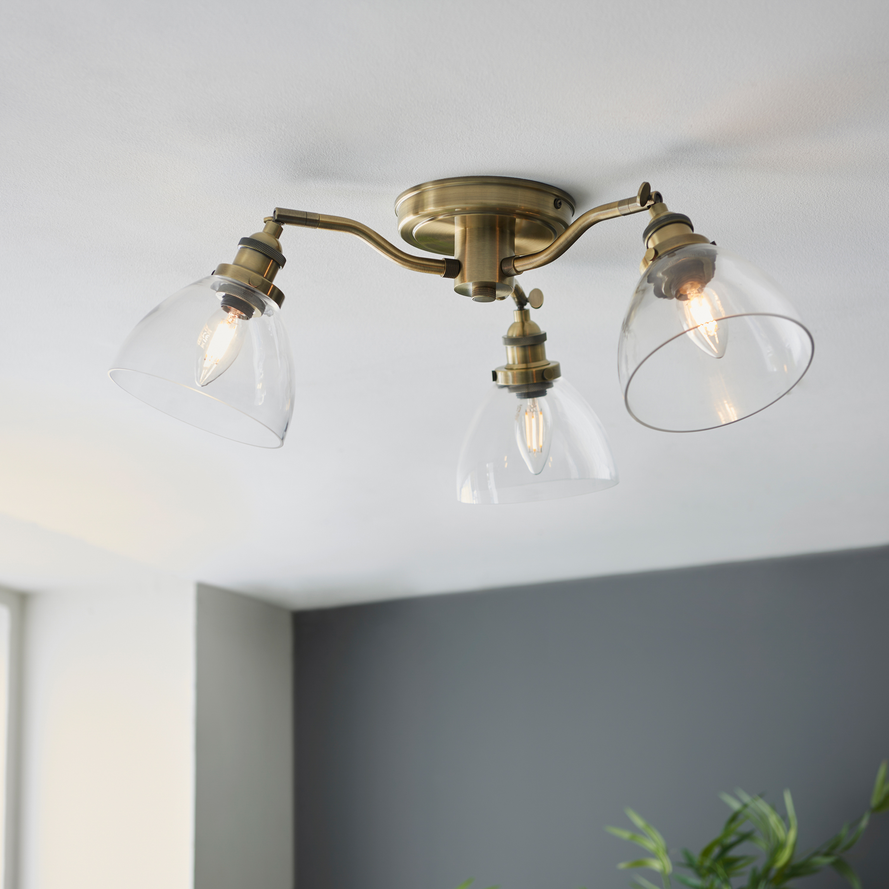 Hansano 3 Ceiling Light Antique Brass by Gallary Living | Style Our Home