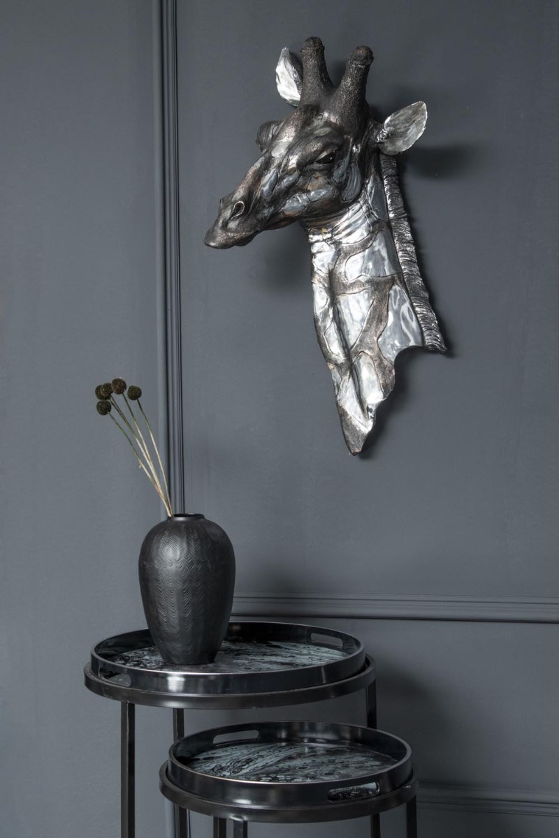 Dappled Silver Giraffe Head Wall Plaque by Libra Designs | Style Our Home
