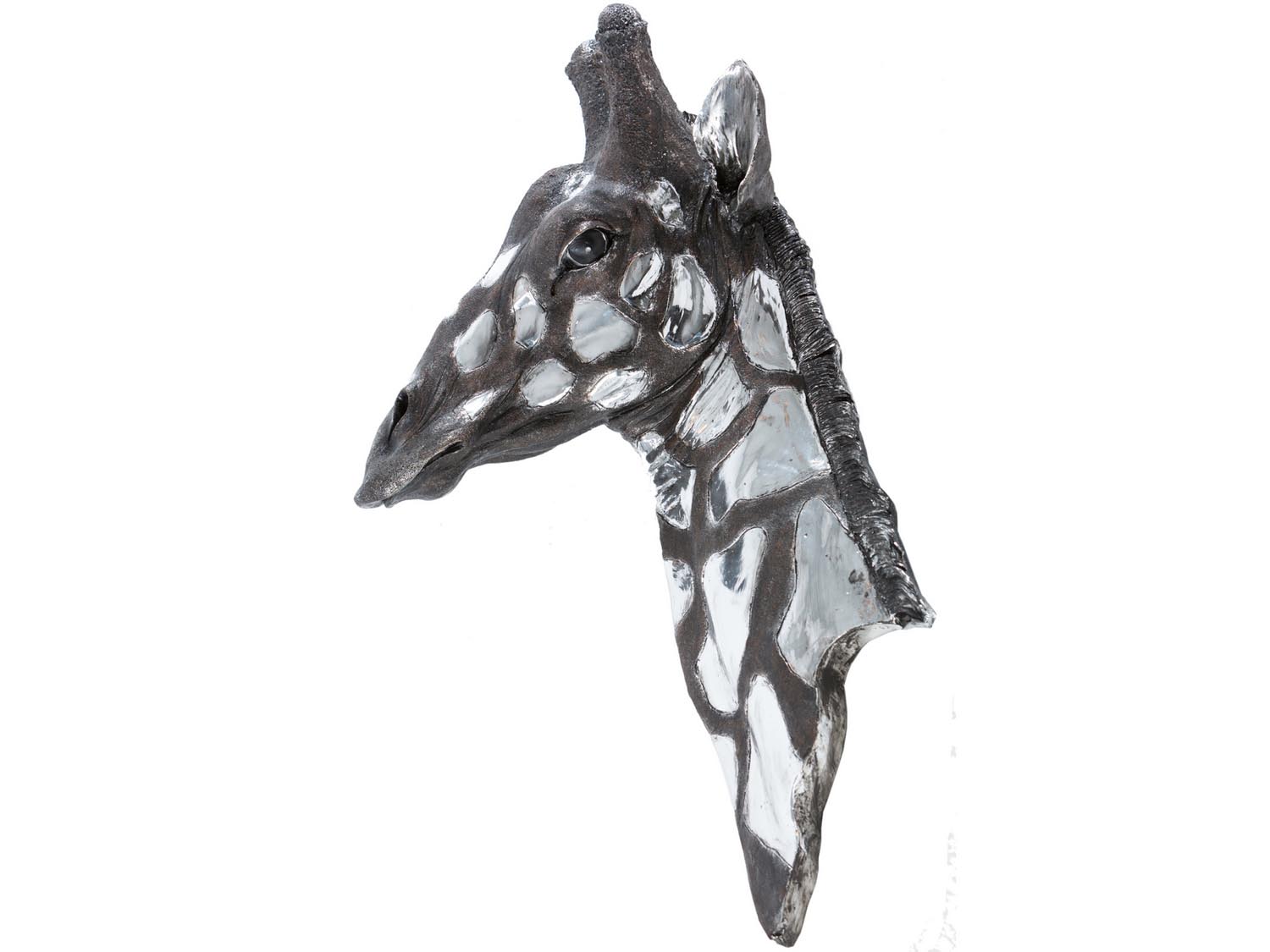 Dappled Silver Giraffe Head Wall Plaque by Libra Designs | Style Our Home
