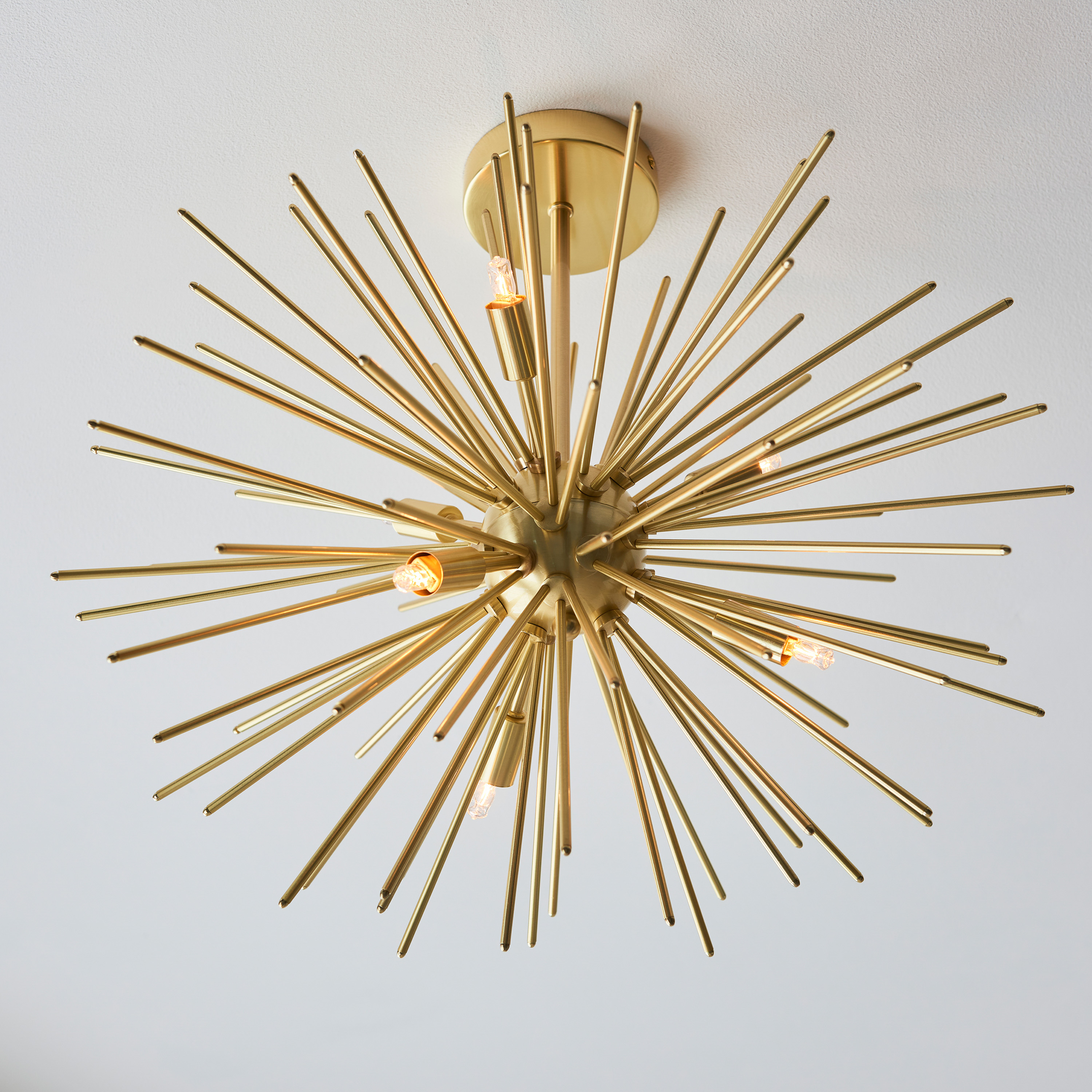 Ortano 6 Ceiling Light Satin Brass by Gallary Living | Style Our Home