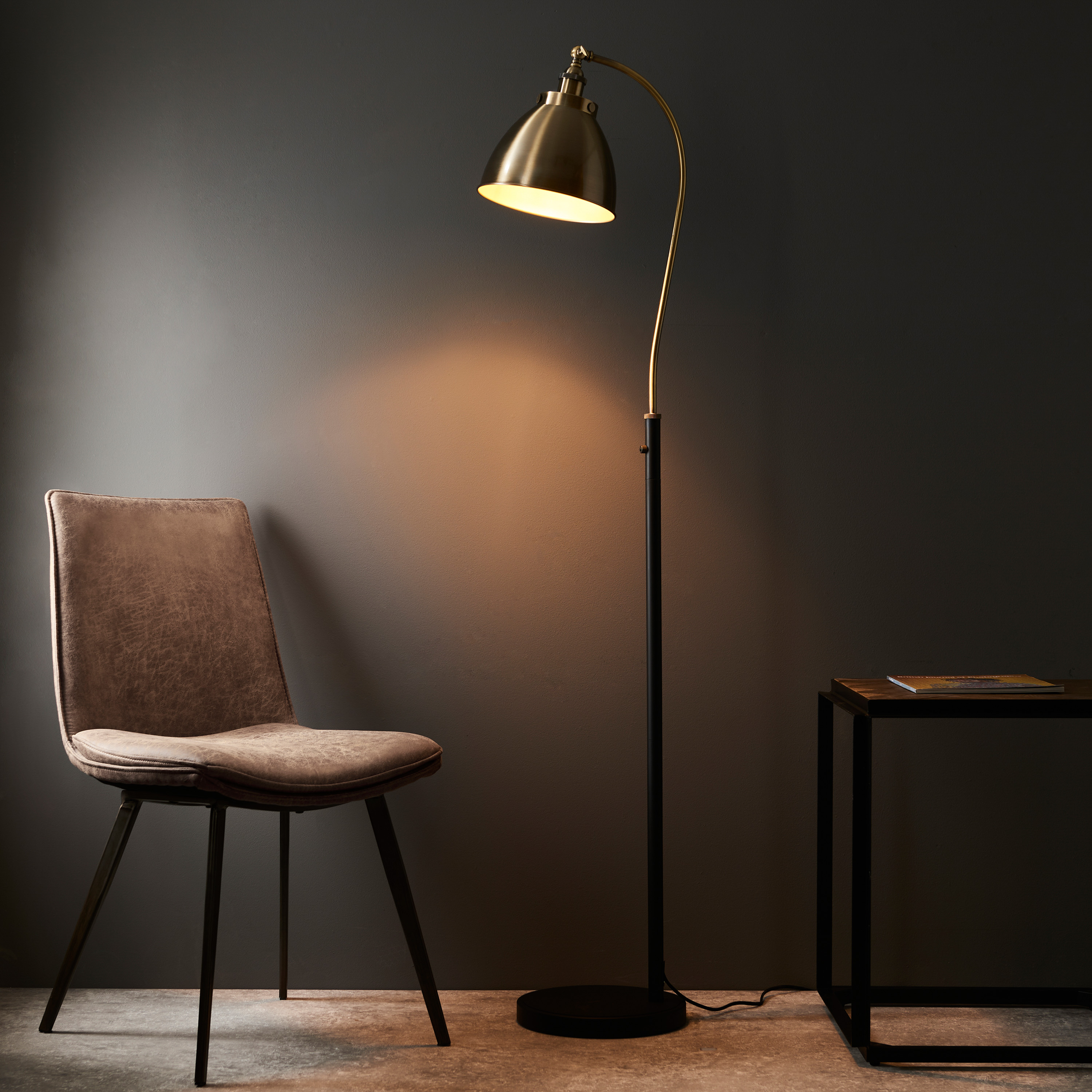 Franklano Floor Lamp Antique Brass by Gallary Living | Style Our Home