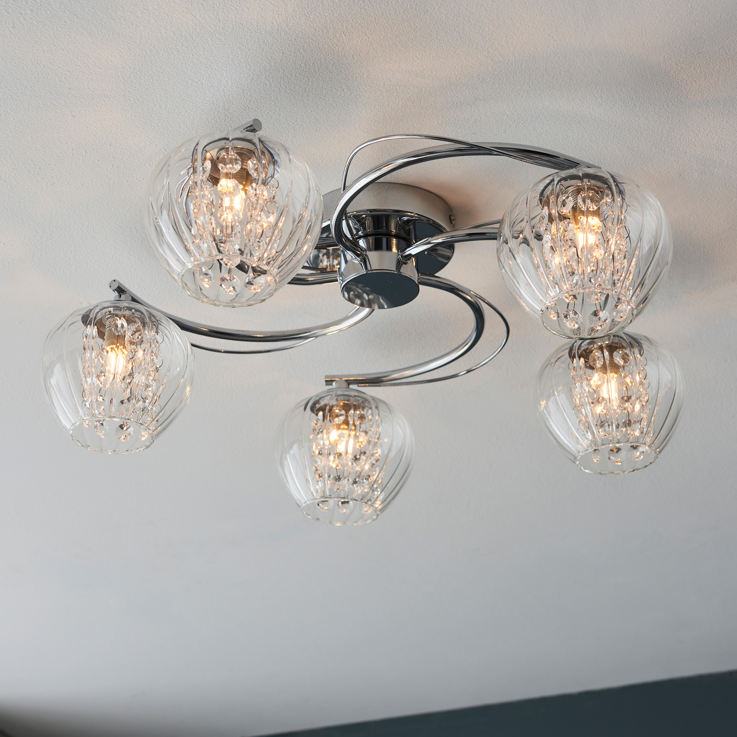 Mesmerano 5 Ceiling Light Chrome by Gallary Living | Style Our Home