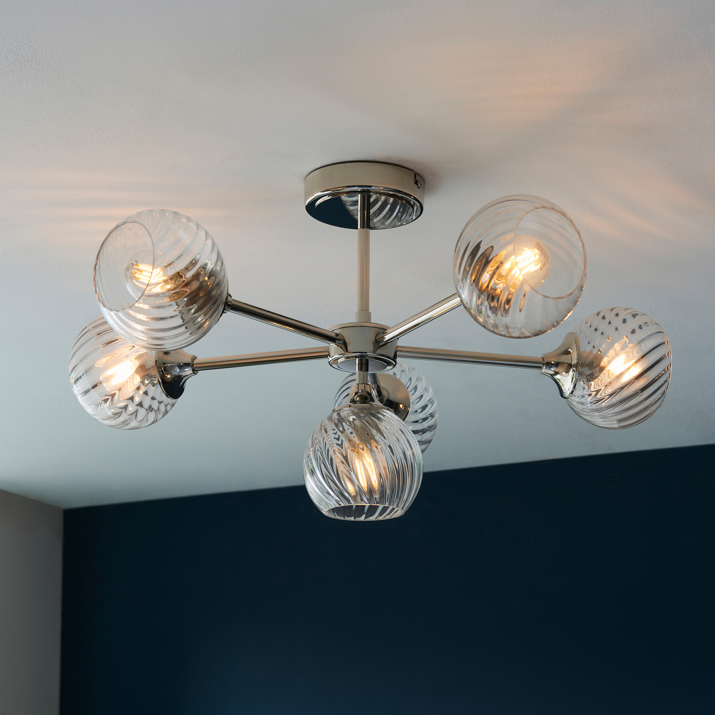 Allegrano 6 Ceiling Light Bright Nickel by Gallary Living | Style Our Home
