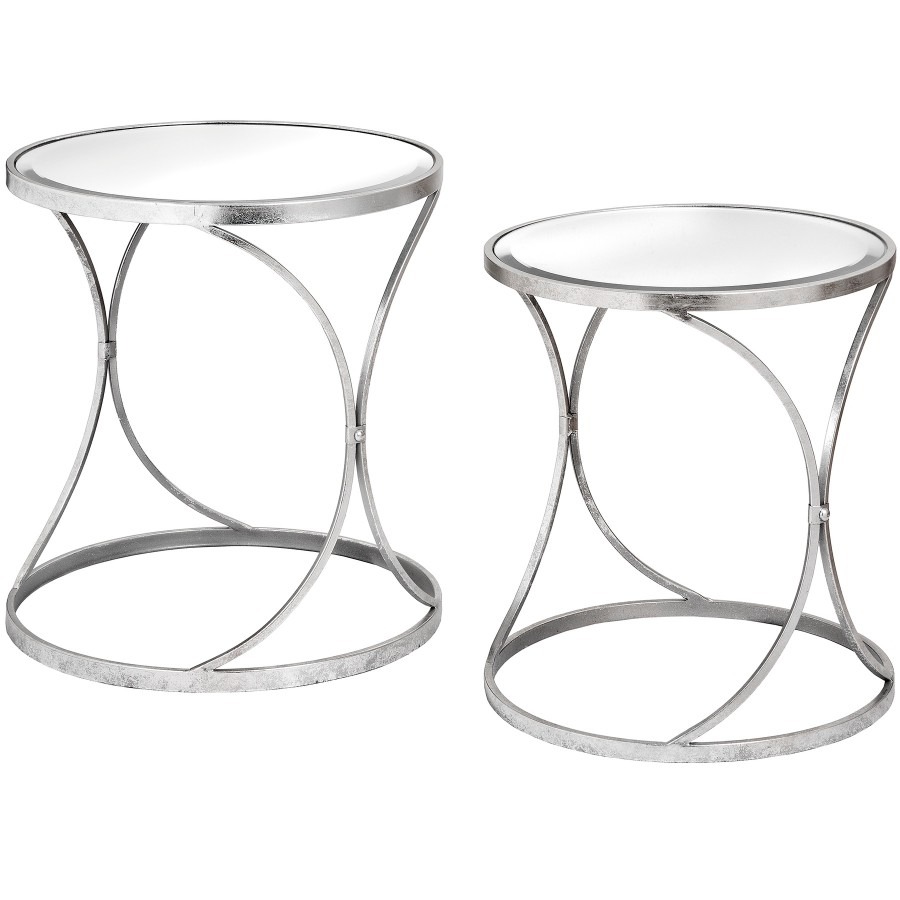 Silver Curved Design Set Of 2 Side Tables - Style Our Home