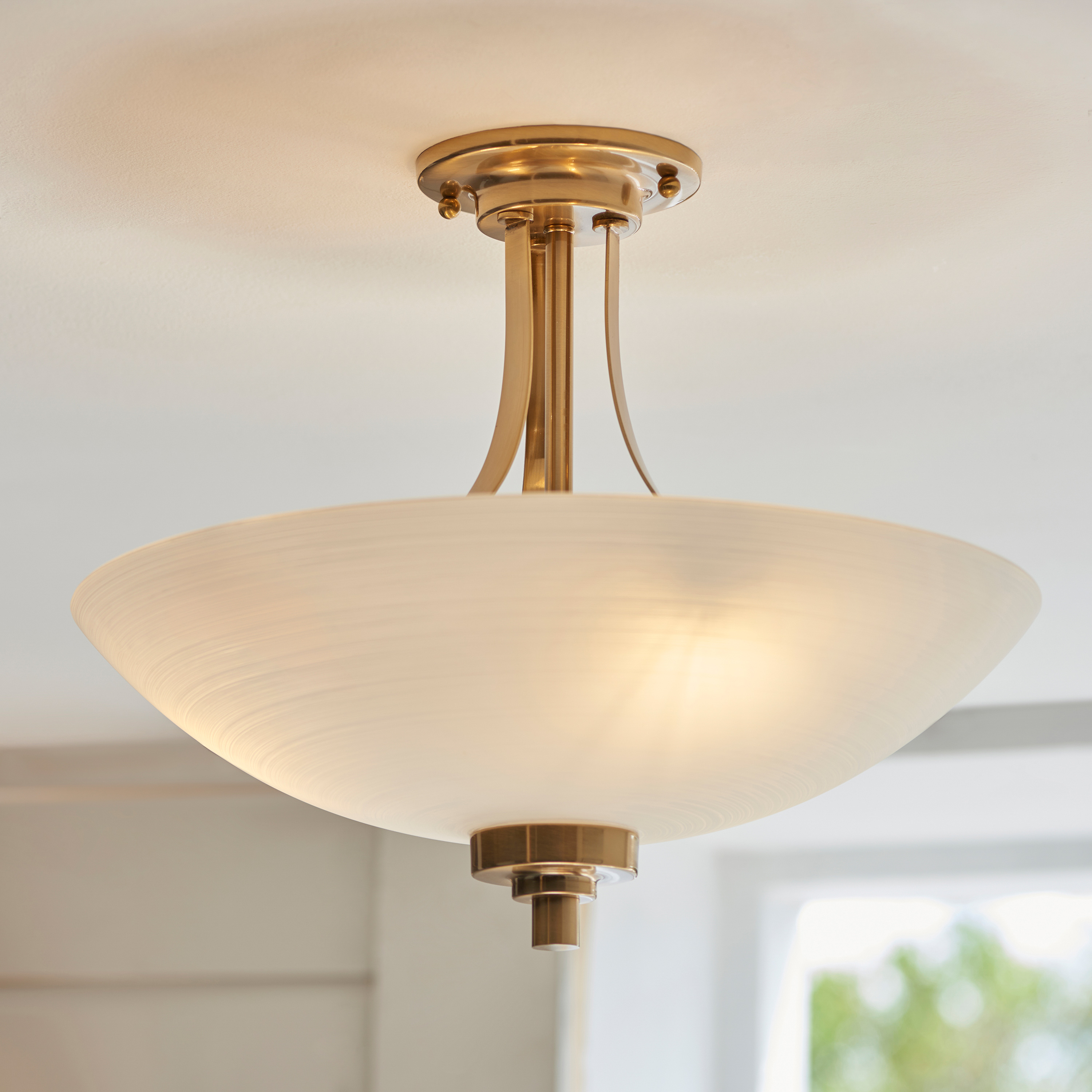 Wellesano 3 Ceiling Light Brushed Aged Brass by Gallary Living | Style Our Home
