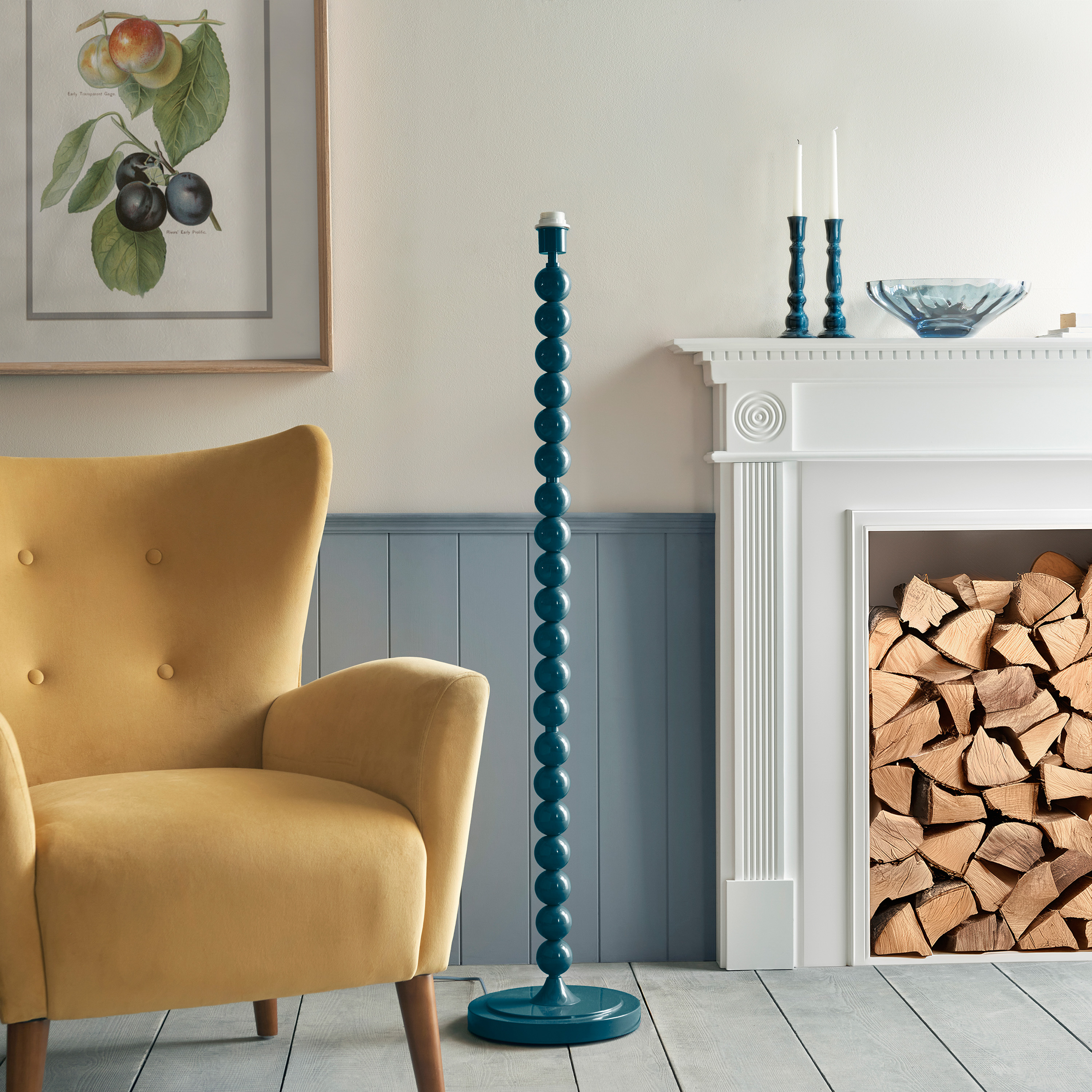 Higglano Floor Lamp Base Gloss Marlin Blue Paint by Gallary Living | Style Our Home