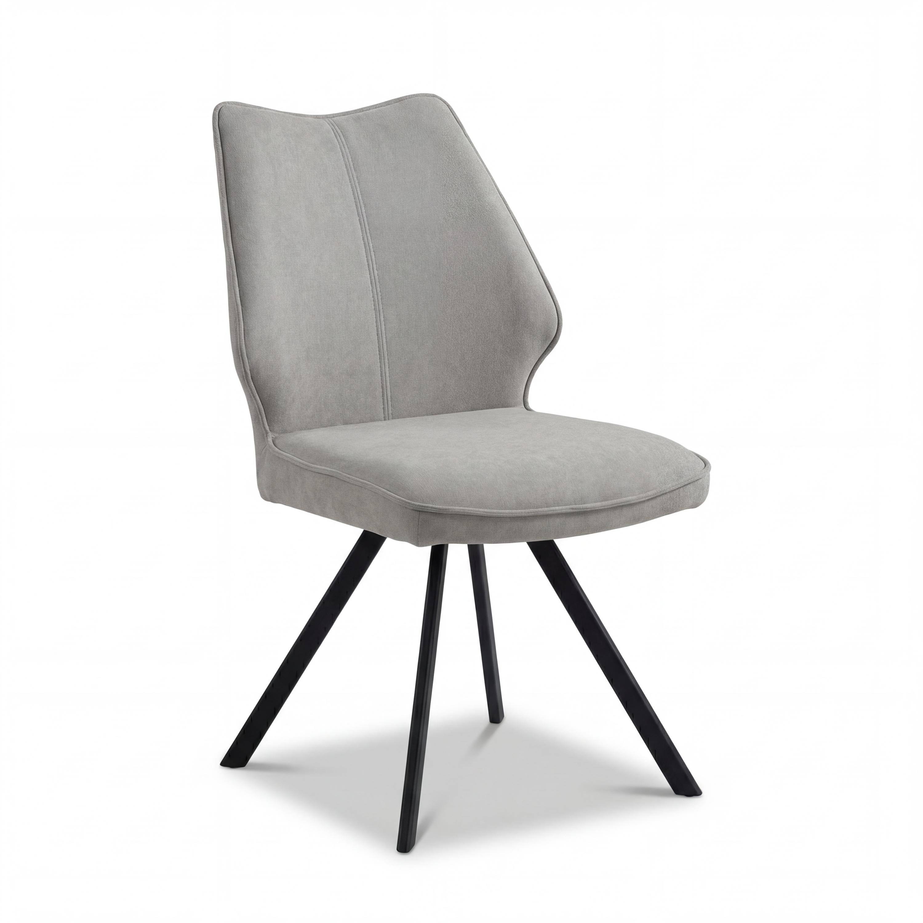 Lumiridge Beige Fabric Swivel Dining Chair with Black Metal Legs (4pk) by Shankar | Style Our Home