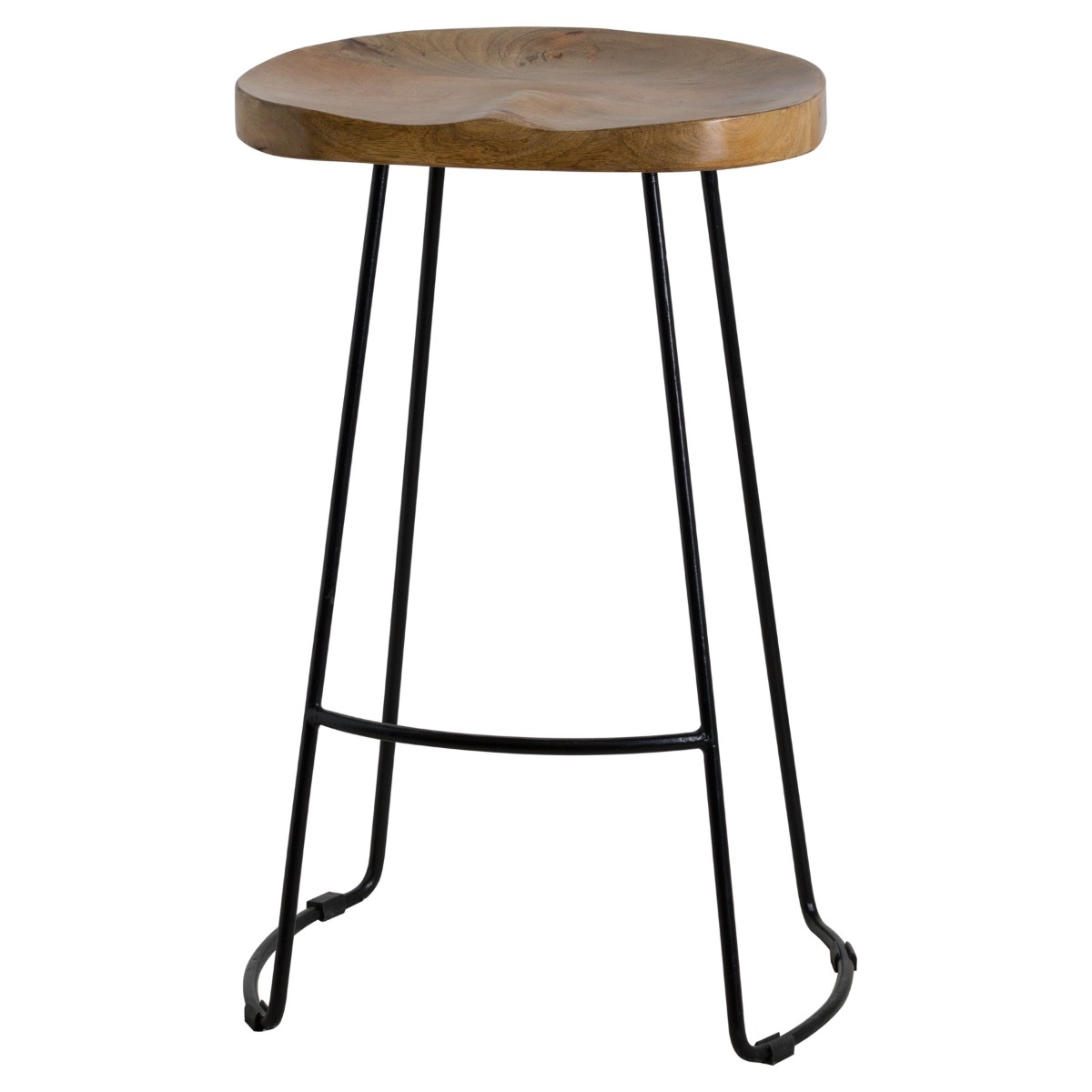 Franklin Hardwood Shaped Barstool by Hill Interiors | Style Our Home