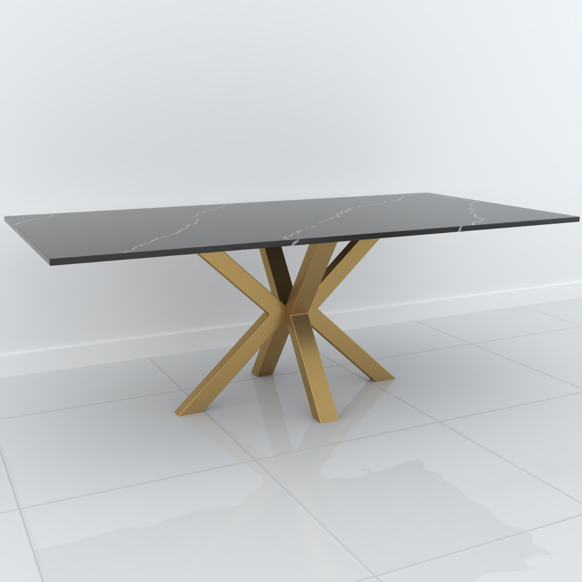 Studio Cross Rectangular Dining Table - 6 Seater in Black & Gold by Steve Bristow | Style Our Home