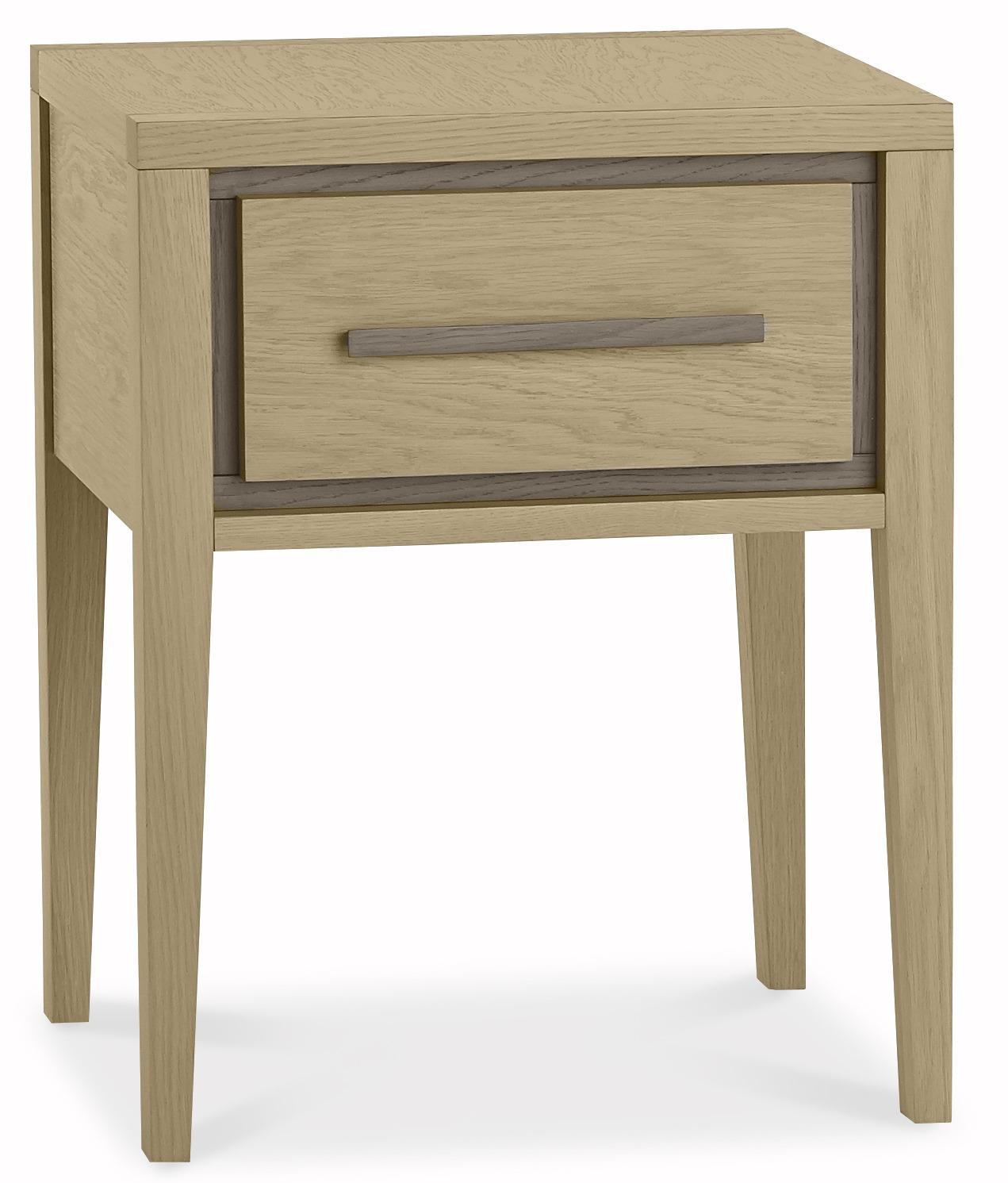 Bentley Designs Rimini Aged & Weathered Oak 1 Drawer Nightstand  