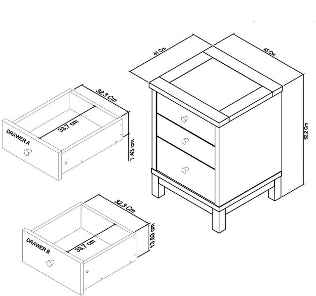 Atlanta Oak 3 Drawer Nightstand - Style Our Home