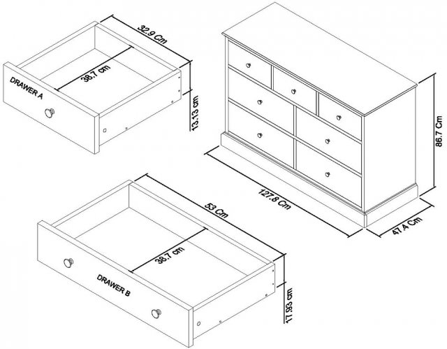 Bentley Designs Ashby Soft Grey 3+4 Drawer Chest - Style Our Home