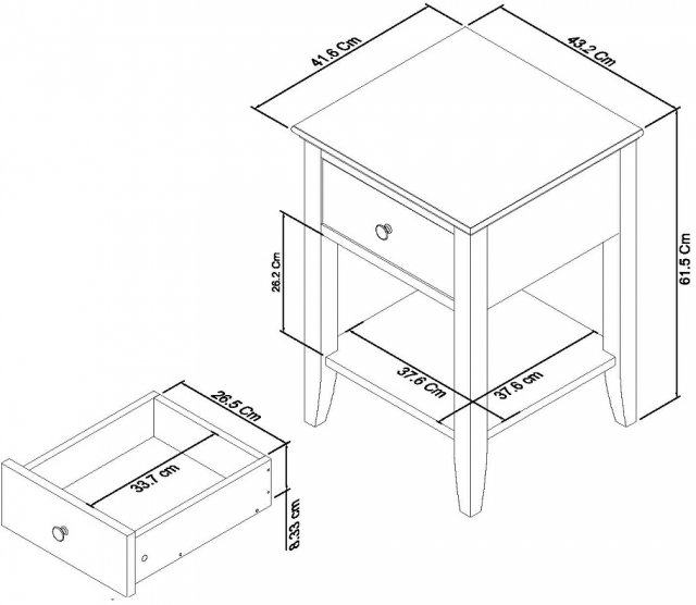 Ashby White 1 Drawer Nightstand - Style Our Home
