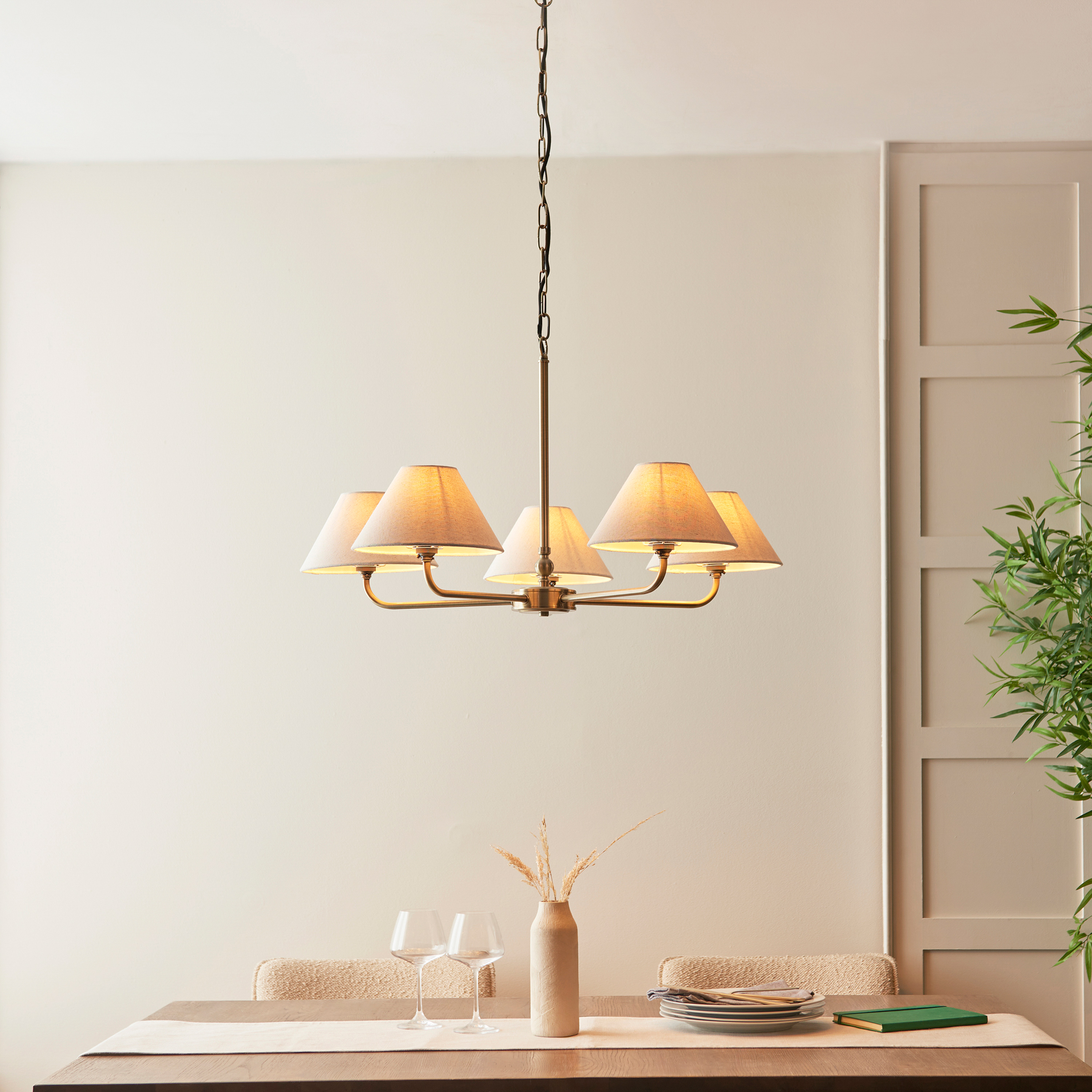 Lillano 5 Pendant Light Antique Brass by Gallary Living | Style Our Home