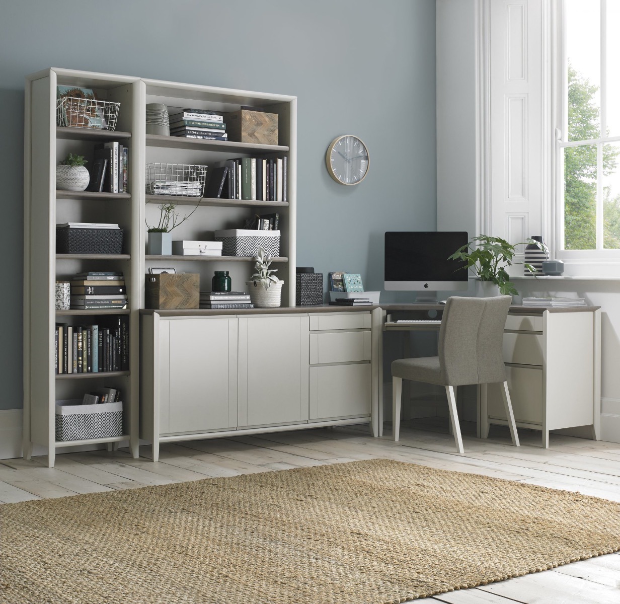 Bergen Grey Washed Oak & Soft Grey Corner Desk