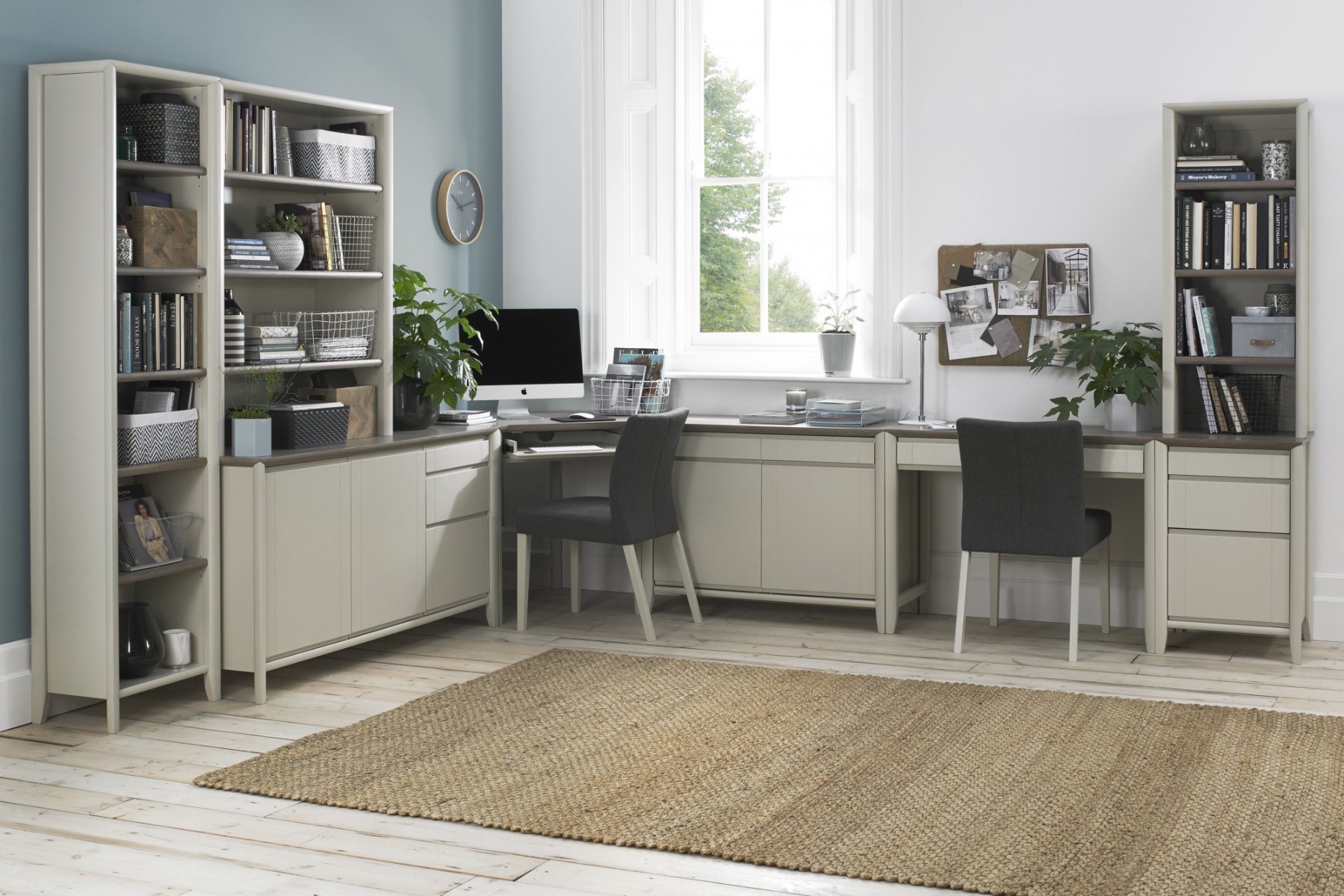 Bergen Grey Washed Oak & Soft Grey Corner Desk