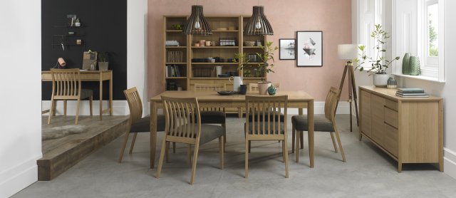 Bergen Oak Low Slatted Grey Dining Chair (a pair) - Style Our Home