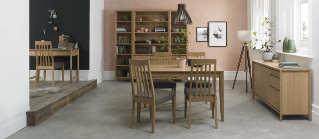 Bergen Oak High Slatted Black Gold Dining Chair (a pair) - Style Our Home
