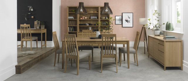 Bergen Oak High Slatted Grey Dining Chair (a pair) - Style Our Home