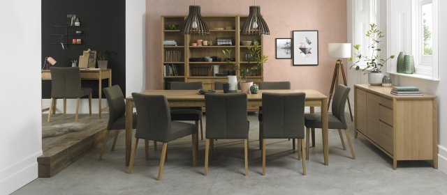 Bergen Oak Upholstered Black Gold Dining Chair (a pair) - Style Our Home