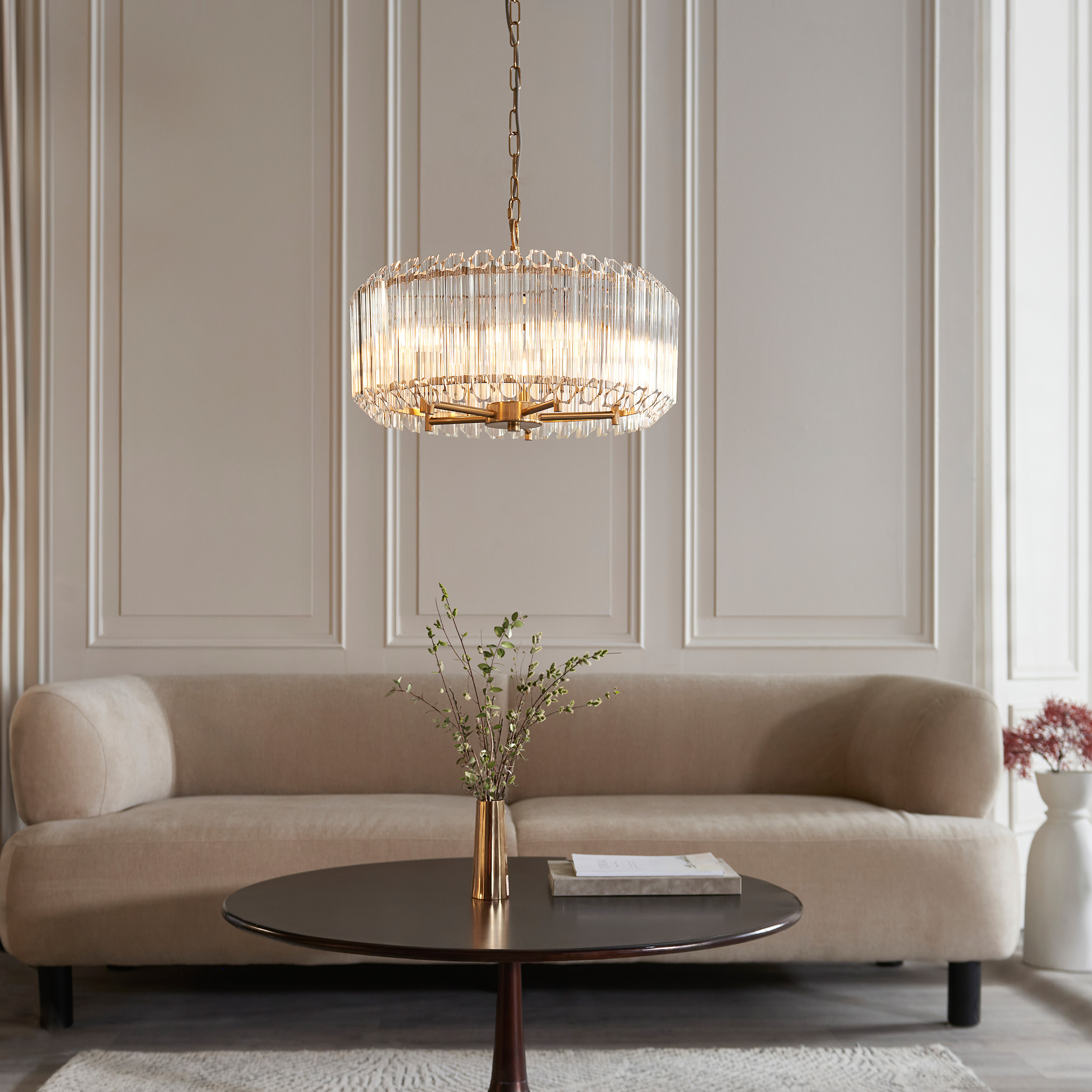 Valentano 5 Pendant Light Brushed Aged Brass by Gallary Living | Style Our Home