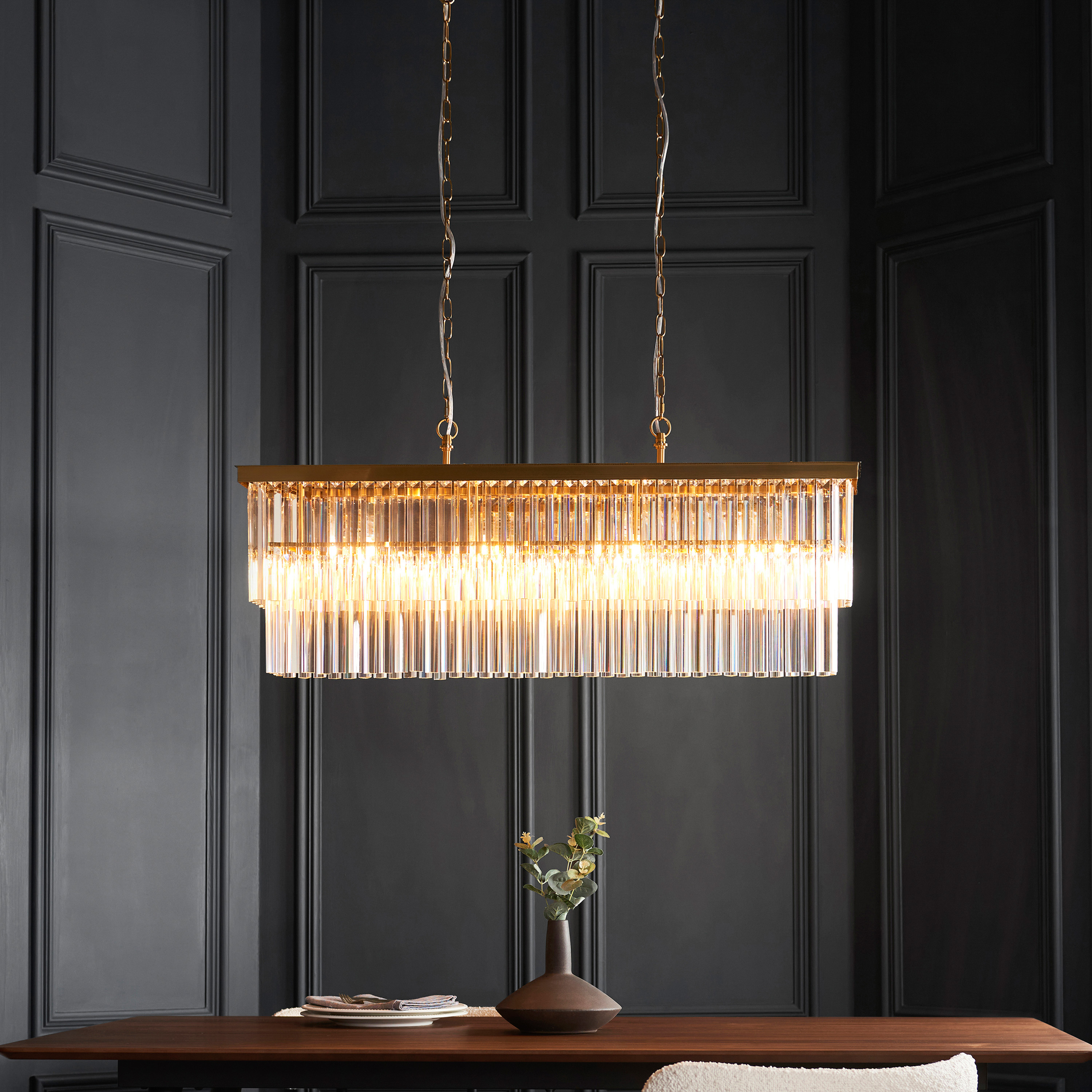 Conastano 4 Bar Pendant Light Brushed Aged Brass by Gallary Living | Style Our Home