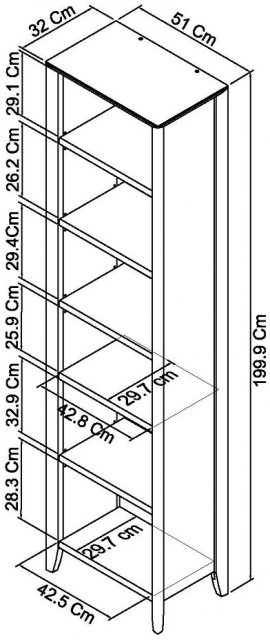 Bergen Oak Narrow Bookcase - Style Our Home