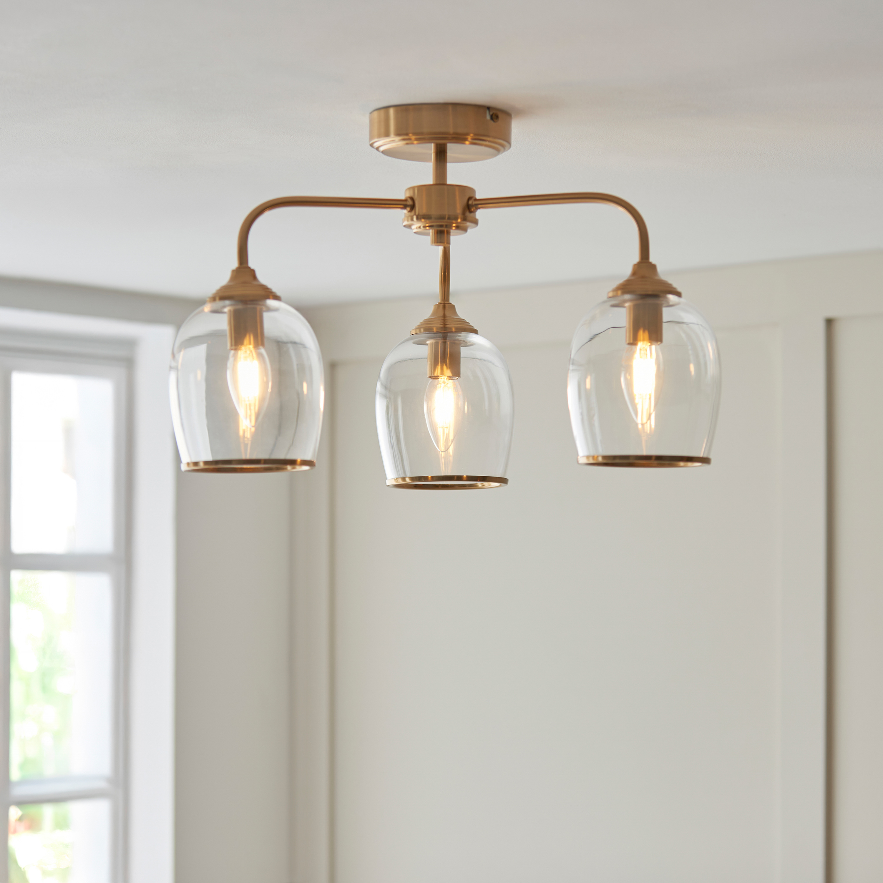 Ashcrano Ceiling 3 Light Brushed Aged Brass by Gallary Living | Style Our Home