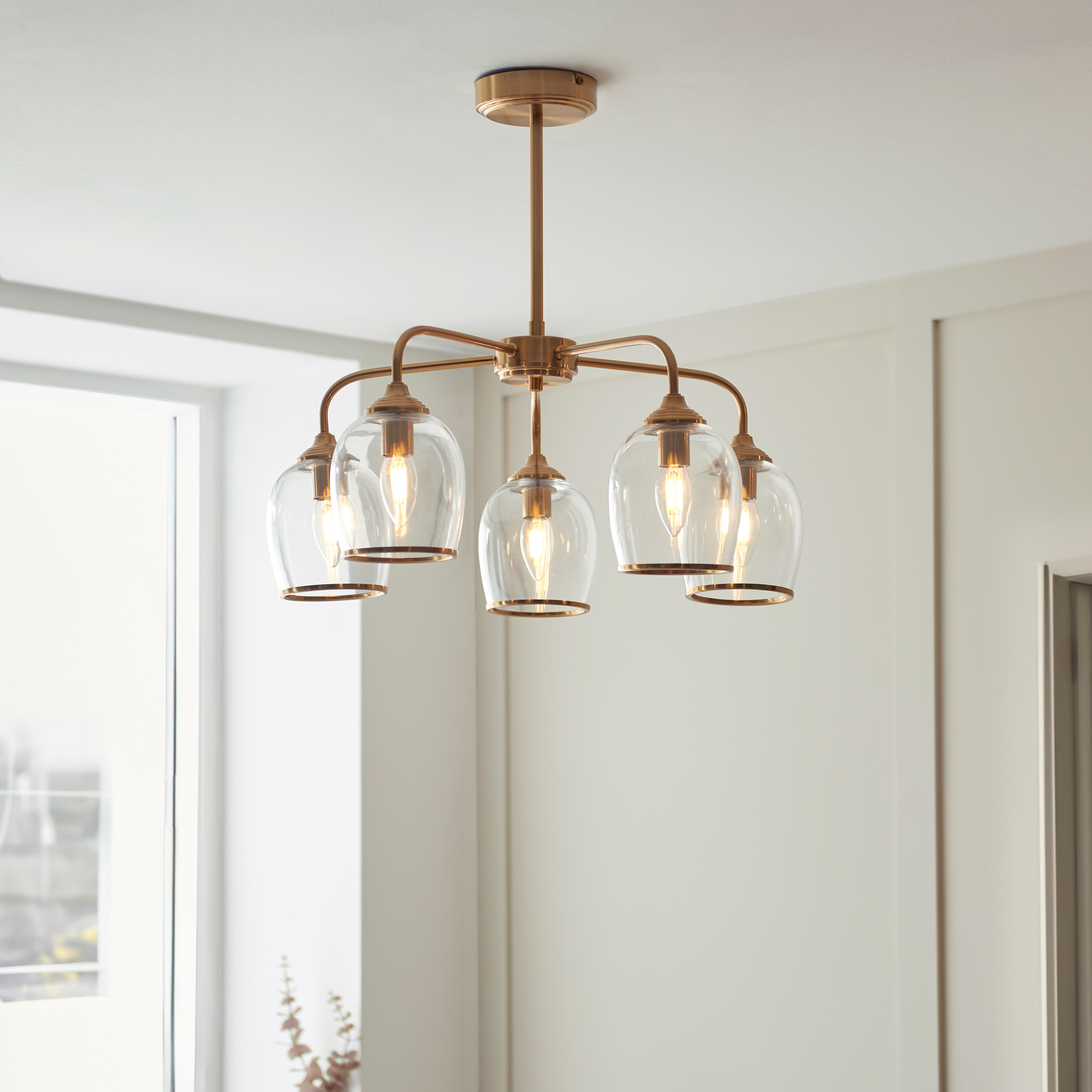Ashcrano 5 Pendant Light Brushed Aged Brass by Gallary Living | Style Our Home