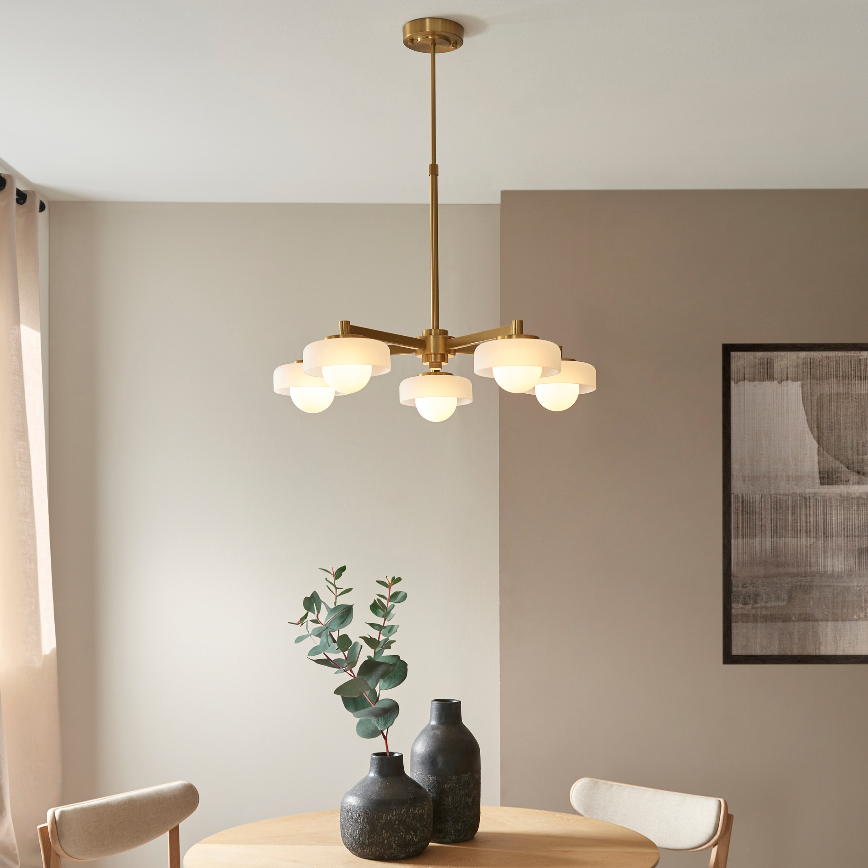 Bossano 5 Pendant Light Brushed Aged Brass by Gallary Living | Style Our Home