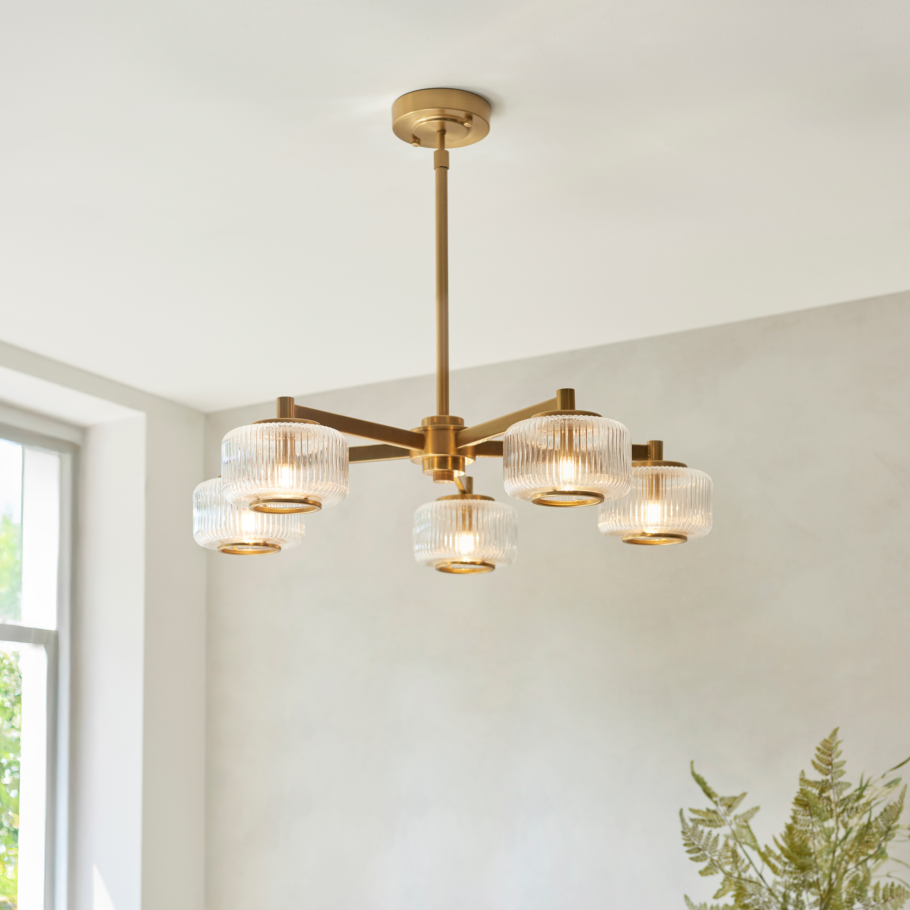 Stamfano 5 Pendant Light Brushed Aged Brass by Gallary Living | Style Our Home