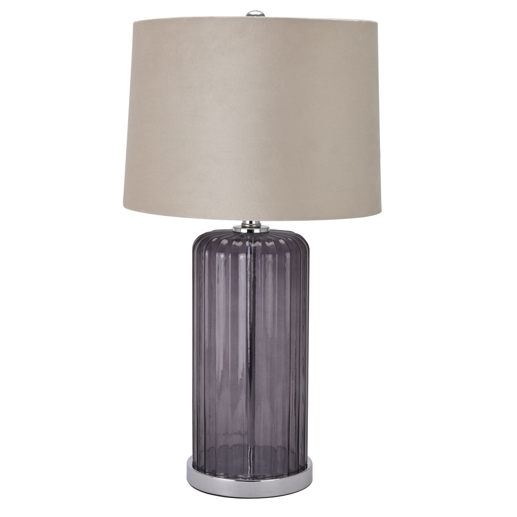 Alberta Metallic Glass Lamp With Velvet Shade by Hill Interiors | Style Our Home  
