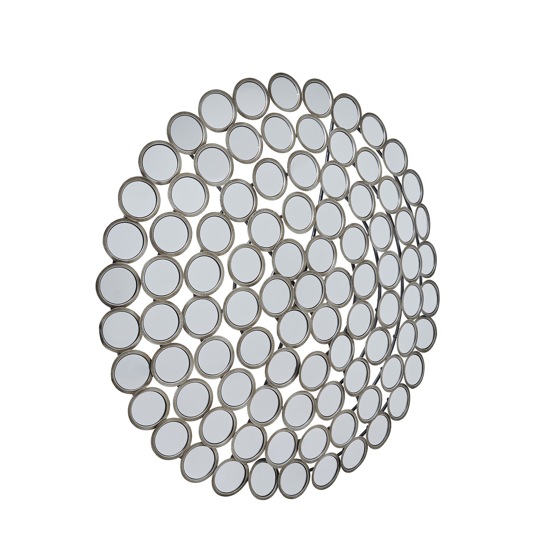Large Round Convex Antiqued Silver Multi Mirror by Hill Interiors | Style Our Home  
