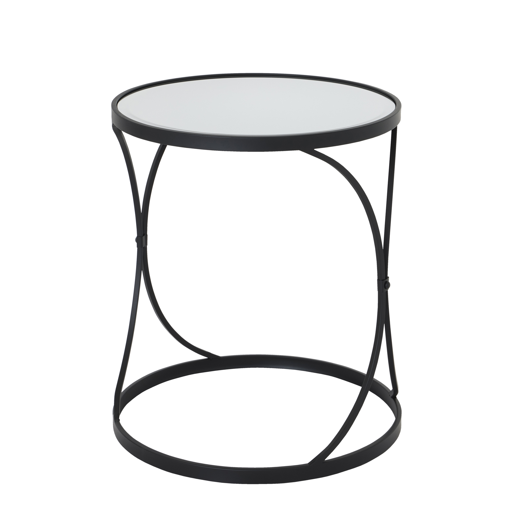 Concaved Set Of Two Black Mirrored Side Tables by Hill Interiors | Style Our Home  