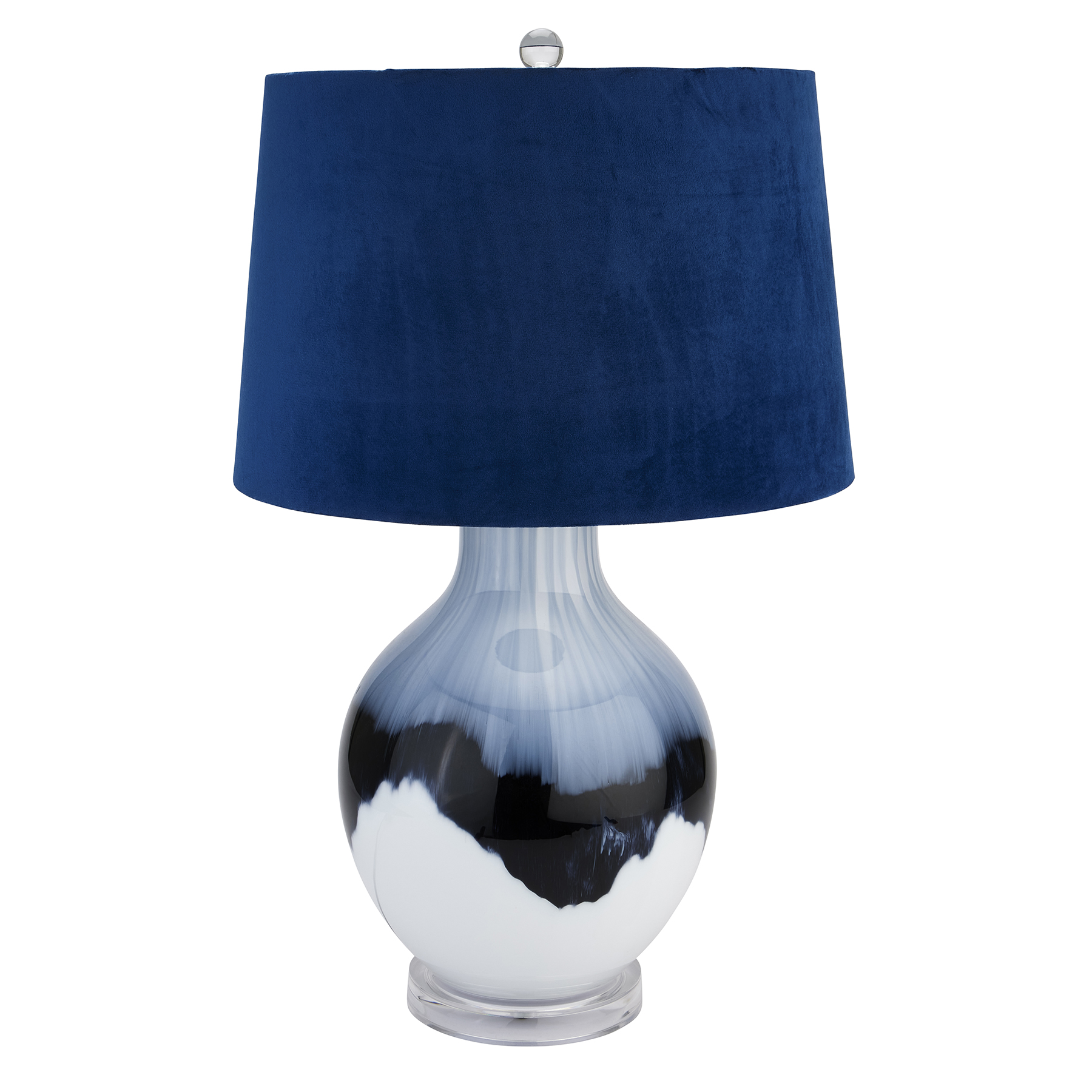 Ice Shadows Table Lamp With Navy Blue Lampshade by Hill Interiors | Style Our Home  