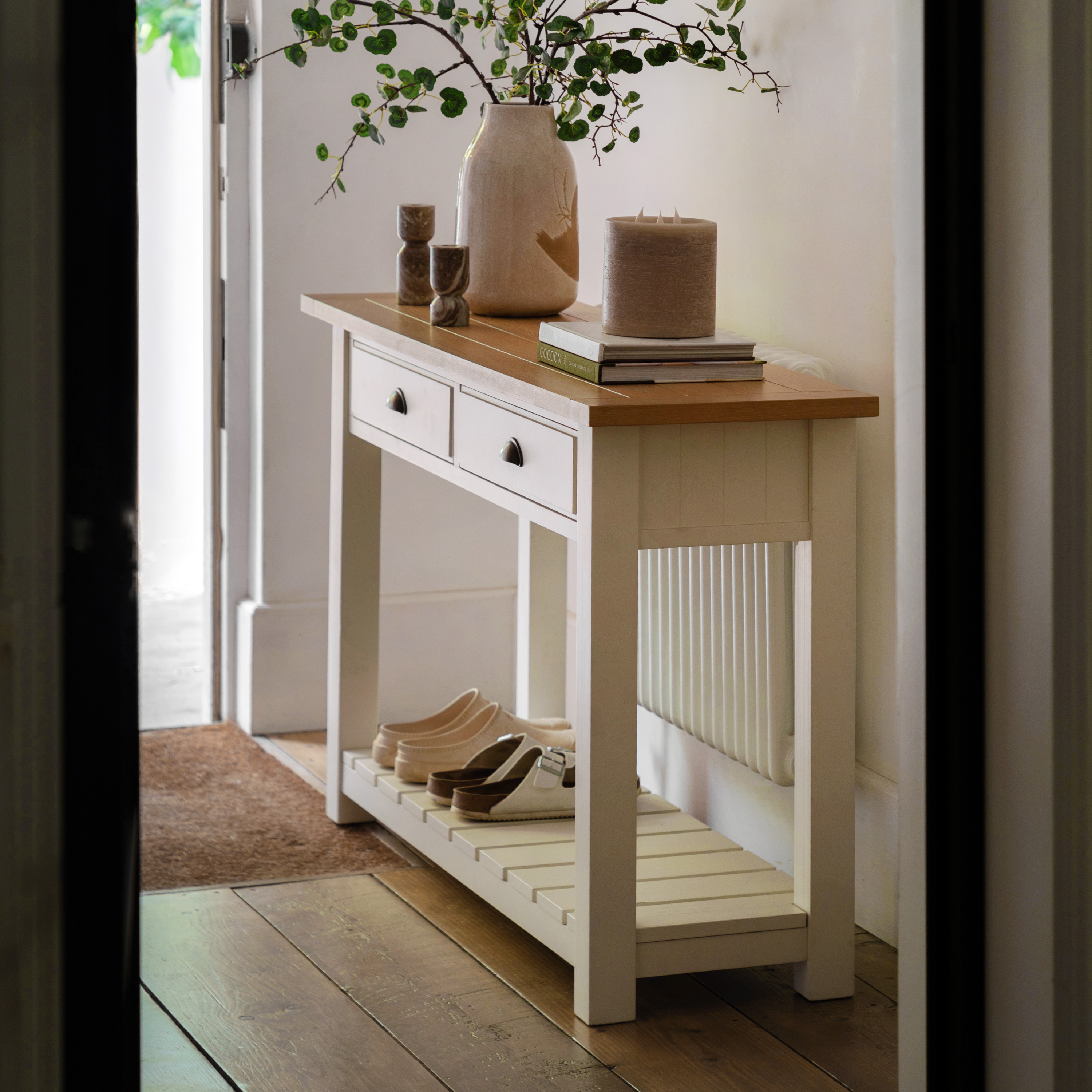 Etaro 2 Drawer Console White by Gallery Living | Style Our Home