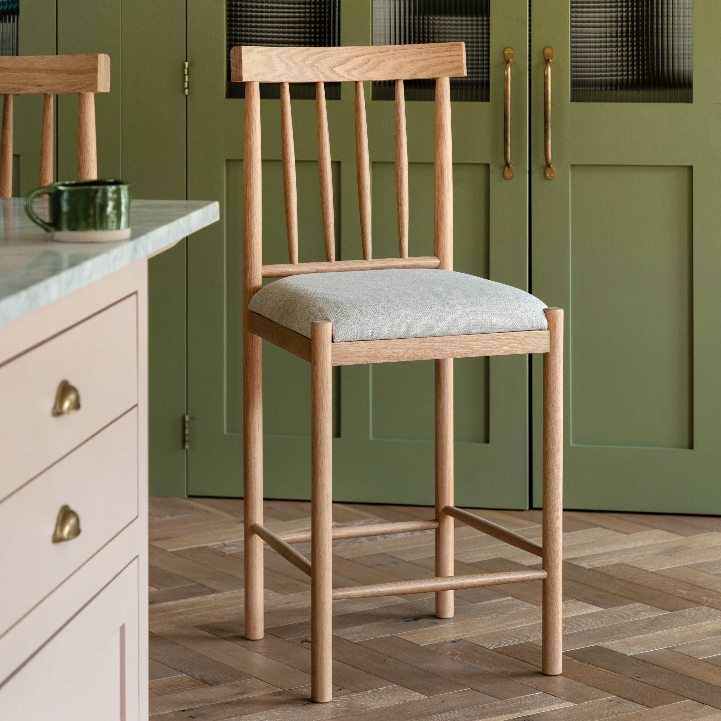 Etaro Uph Bar Stool Natural (2pk) by Gallery Living | Style Our Home