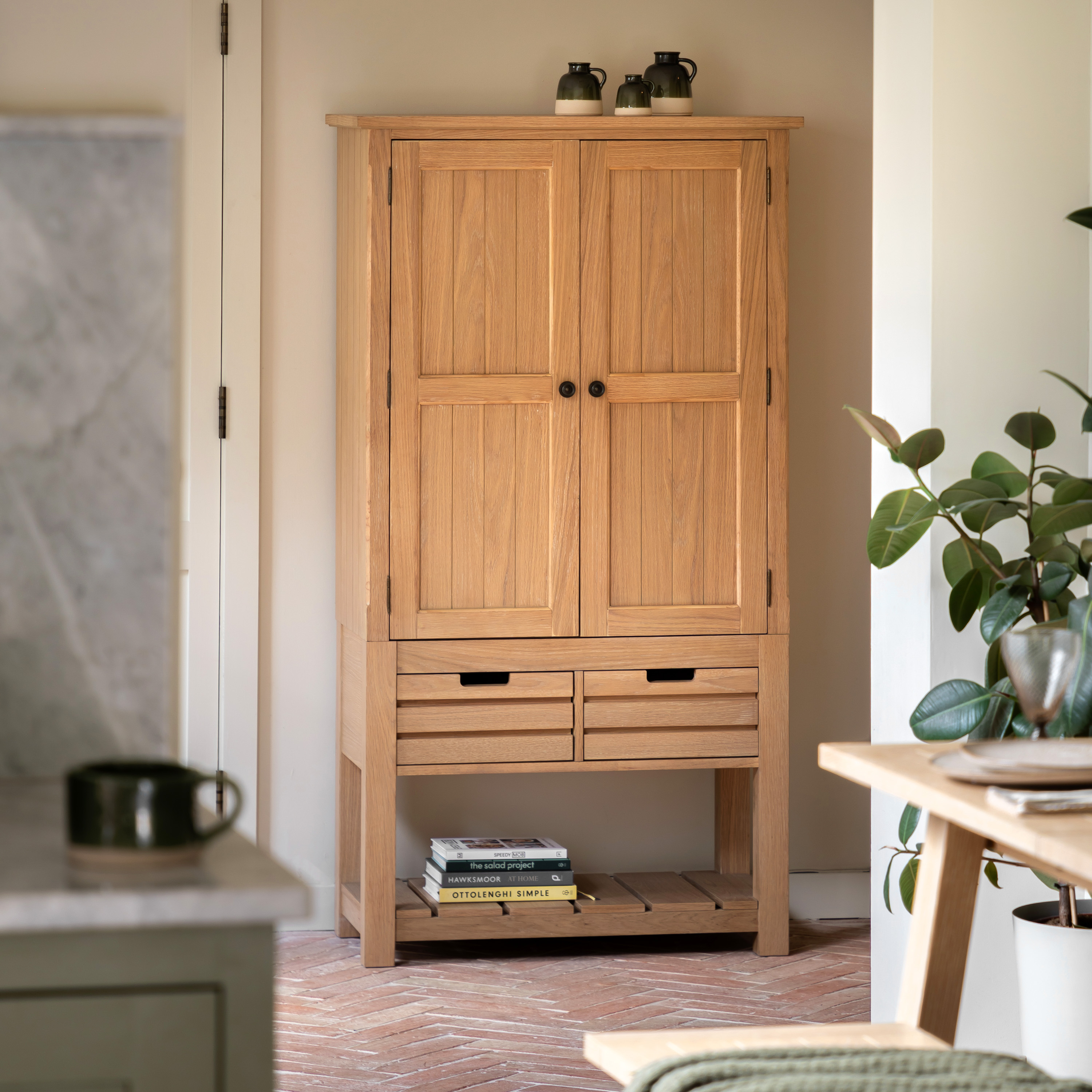 Etaro Larder Cupboard Natural by Gallery Living | Style Our Home